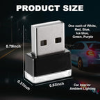 6 PCS USB LED Car Interior Atmosphere Lamp, Portable Mini LED Night Light, Plug-in USB Interface Trunk Ambient Lighting Kit, Universal Interior Accessories for Most Vehicles (6 Color)