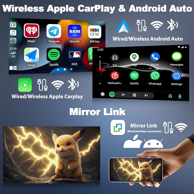 6+128G 8 Core Android 13 Car Stereo for Ford Fusion Mondeo 2013-2019 with Wireless CarPlay&Android Auto,9" Touchscreen Car Radio,5G WiFi,GPS,Mirror Link,Bluetooth 5.0,FM RDS,DSP 32EQ,SWC,Backup Camera