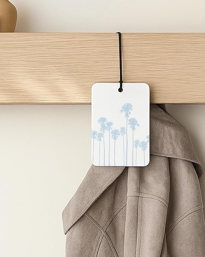 Blue Beach Car Air Freshener 4 Pcs Coconut Scented, Preppy Coastal Seashell Starfish Car Accessories Mirror Decor for Women, Beachy Hanging Air Freshener for Cars Closet Drawer Books