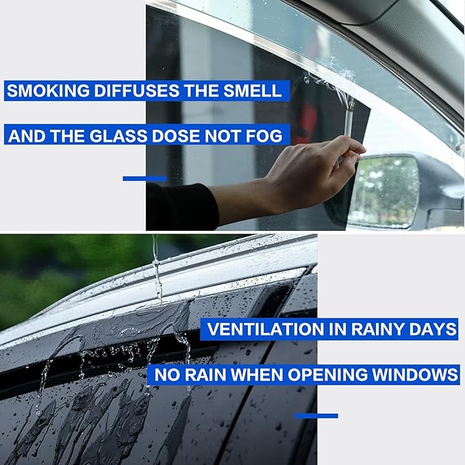 Window Rain Guards Visors for 2015-2026 Ford F150 SuperCrew Cab, Window Vent Wind Shades Deflectors for 17-26 F-150 Raptor F250 F350 F450 F550 Super Duty Crew