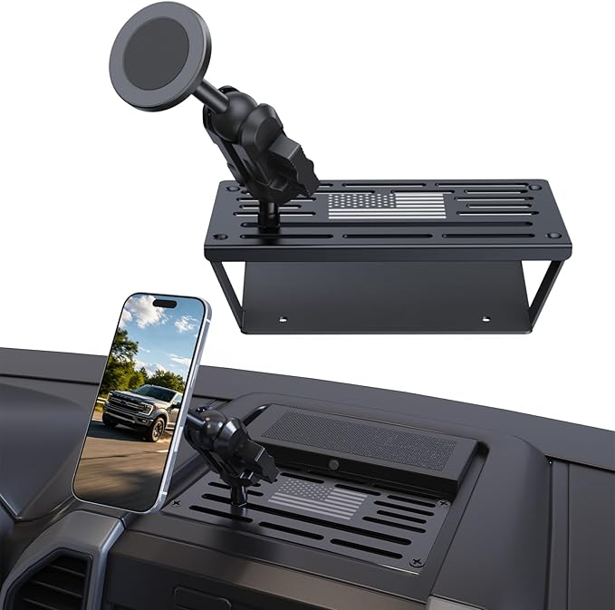 Metal Phone Mount for 2015-2020 Ford F150 & 2017-2022 F250/350 Shakeproof Dash Mount Holder Cool Ford Accessory