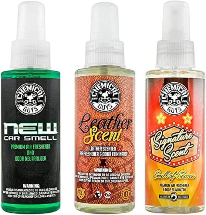 AIR_301_04 New Car/Leather/Signature Scent Sample Kit, Great for Cars, Trucks, SUVs, RVs, Home, Office & More (4 fl oz - 3 Items)