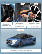Car Windshield Snow Cover, Windshield Cover for ice and Snow, Frost Windshield Cover for Ice, 2*Removal Side Mirror Protector, Windproof UV Sunshade Cover for Cars, SUVs, Vans