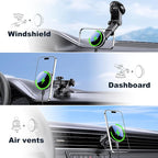 for Mag-Safe Car Mount Charger, Magnetic Phone Holder for Your Car Charger Dash Windshield Vent Magnetic Wireless Car Charger Mount for iPhone 17 16 15 14 13 12