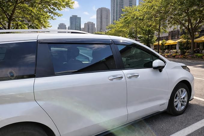 2021-2026 Tape-On Rain Guards for Toyota Sienna Side Window Visor Deflectors Extra Thick Tinted Vent Shades LE XLE XSE Limited Platinum 2022 2023 2024 2025