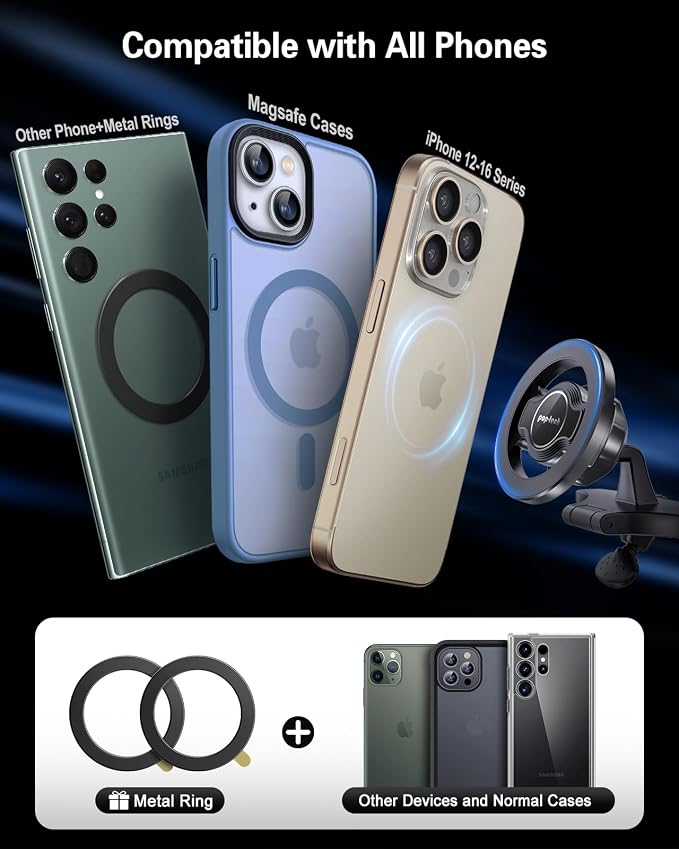 for MagSafe CD Slot Car Phone Holder, [Built-in Steel Plate] Universal Magnetic CD Player Cell Phone Mount, Adjustable Magnet CD Cellphone Cradle Fit for iPhone All Smartphones