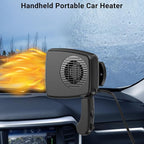 12V Car Heater, 200W Portable Windshield Defroster with Heating/Cooling Fan and Plug in Cigarette Lighter Fast Heating Defrost Defogger with Ergonomic Handheld Design for All Kinds of Cars (Black)