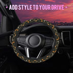 Cartoon Dinosaur Volcano Steering Wheel Cover for Women Men Neoprene Breathable Wheel Cover Protector Anti-Slip Car Accessories Universal 15 Inch Fit for Cars Trucks Vehicles