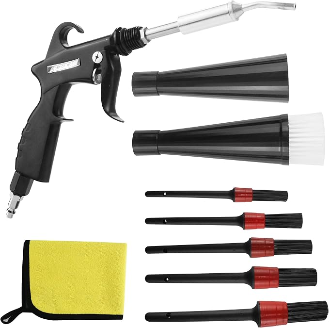 High Pressure Car Interior Cleaning Gun Interior Dryer Hair Dryer Car Detail Gun Fast Drying Blows Away Dust and Dirt Using Air | Car Detailing Tools for Quickly Blowing Out Debris and Dust Air-Powered