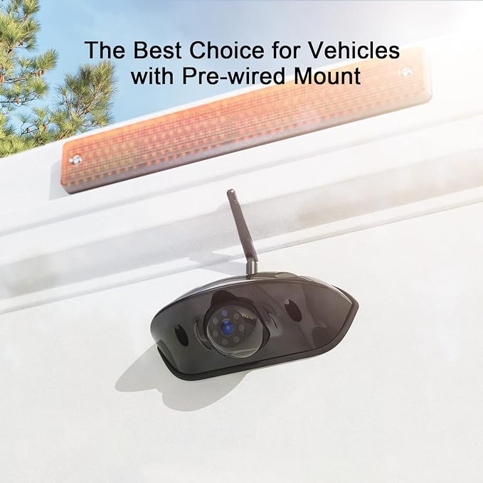 HD 1080P 7" Wireless RV Backup Camera System for Furrion Pre-Wired RV Truck Camper, 7" IPS DVR Monitor & Rear View Camera, IR Night Vision IP69 Waterproof DIY Parking Lines - DW7Y5
