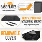 Trunk Organizer For SUV Car Organizer and Storage, Collapsible Multi-Compartment Storage Bag Car Accessories for Women Men, 1680D Oxford, Non Slip Bottom, Adjustable Straps, Soft Cover (65L)