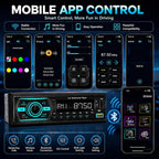 Single Din Radio Car Stereo Bluetooth,Radio Head Unit with FM/Dual USB/AUX/TF/EQ/MP3/RCA,12V Bluetooth Car Stereo Support Hands Free Calling,Clock Display,iOS & Android App Control,No CD(Black)