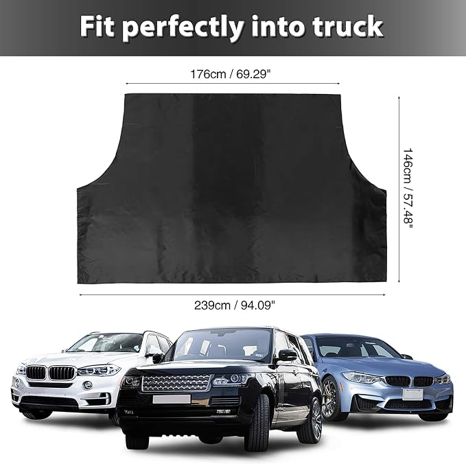 210T Magnetic Car Windshield Cover Sun Shade Snow Frost Ice Guard Waterproof Windshield Protector for SUV 94 x 57.4 Inches