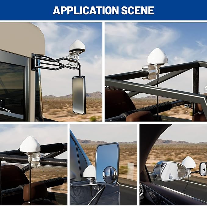 Sirius XM Satellite Radio Antenna, Mirror Tubular Mount Aerial with SMB Connector 21ft Extension Wire for Semi Truck RV Trailer Car Vehicle, High Gain Sirius XM Stereo Receiver Tuner Antenna