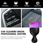 2 PCS Car Detailing Brush, Curved Soft Bristles Auto Removal Dust Collectors, Universal Vehicle Dashboard, Air Conditioner Vents etc Interior Cleaning Tool Accessories (Double Purple)