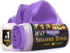 Premium Shammy Cloth for Car Drying - Super Absorbent Reusable Chamois Towel - Scratch-Free Car Drying Towel (26'x17')