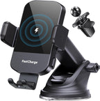 15W Wireless Car Charger — Fast-Charge Auto-Clamp Phone Holder