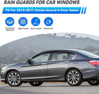 4pcs Front+Rear Smoke Tint Sun/Rain Guard Compatible with 2013-2017 Honda Accord 4-Door Sedan Outside Mount Tape-On Vent Window Visors