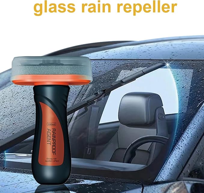 Car Windshield Cleaner, Oil Film Remover for Car Window, 100ml Automotive Glasses Anti-Rain Agent with Built-in Brush, Auto Glass Cleaner for Car, Truck, SUV