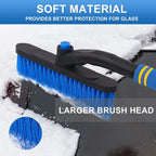 Snow Brush and Ice Scrapers for Car Windshield,Ice Scraper for Freezer,35" Extendable Snow Scraper,Detachable Snow Removal Tool with Ergonomic Foam Grip for Car SUV and Truck (Blue)