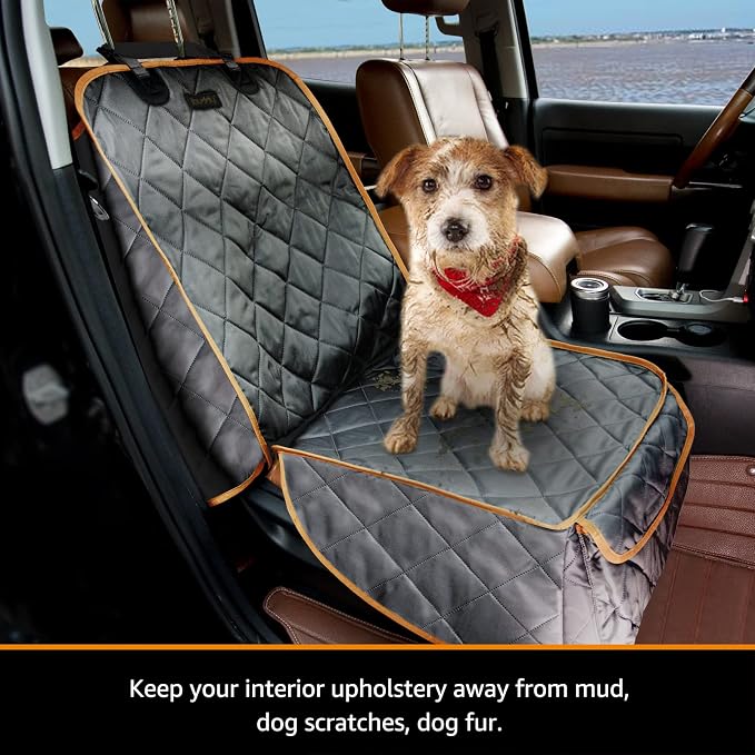 Front Seat Cover for Dogs Waterproof Car Seat Cover Protects Seats from Hair, Dirt, and Liquid Messes Scratch Proof Nonslip Bucket Seat Cover for Pet of Cars,Trucks and SUVs