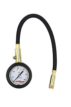 by Milton Dial Tire Pressure Gauge with Straight Air Chuck and 11 in. Braided Hose - ANSI Certified for Motorcycle/Car/Truck Tires (0-60 PSI)
