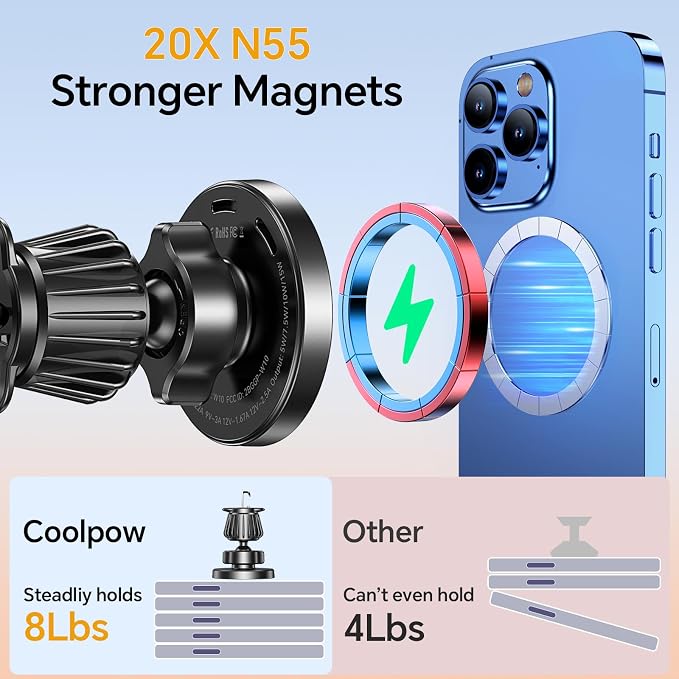 for MagSafe Car Mount Charger【Ultra Magnet】Magnetic Phone Holders for Your Car Charger Magnetic Wireless Car Phone Holder Charger Car Accessories for Women Cell Phone Mount for iPhone 17 16 15