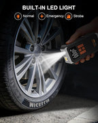 160PSI Tire Inflator Portable Air Compressor for Car/Moto/Bike/Ball | 160 PSI Rapid Inflation, 10000mAh Larger Capacity, 4+N Smart Modes, LED Light, Auto-stop, Exquisite Handbag