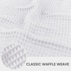 Waffle Weave Microfiber Towel, 10 Pack Lint Free Cleaning Rags, 12 x 12 Inches Barista Towels, Reusable Microfiber Cleaning Cloth for Household, Kitchen, Glass and Window, White