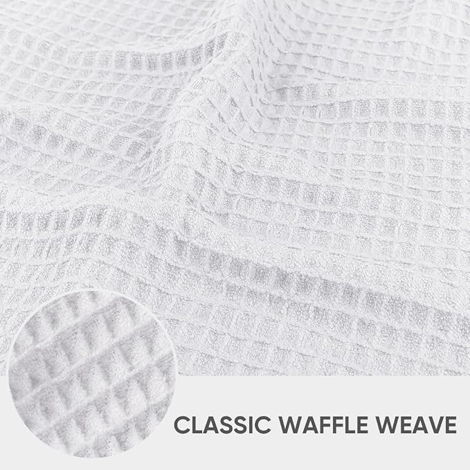 Waffle Weave Microfiber Towel, 10 Pack Lint Free Cleaning Rags, 12 x 12 Inches Barista Towels, Reusable Microfiber Cleaning Cloth for Household, Kitchen, Glass and Window, Multicolor