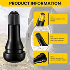 600 Pieces TR413 Valve Stems Tubeless Bulk Rubber Snap-in Valve Stems for 0.453 Inch Rim Holes, Black Standard Length Replacement Tool for Car Tubeless Replacement