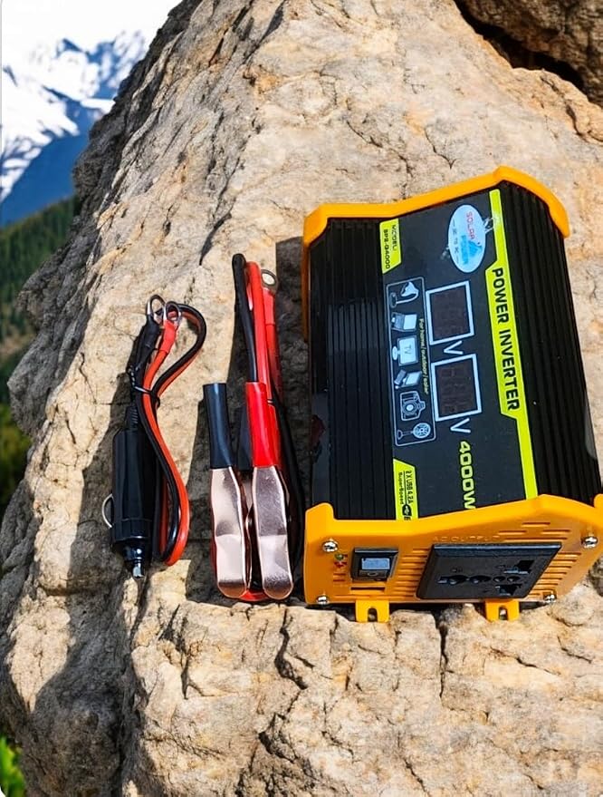 High-Power Peak 4000W DC to AC Power Inverter – 12V to 110V/220V Converter with Dual USB Ports, Universal AC Outlet, LED Display for Cars, Trucks, RVs, and Home Backup (110V)