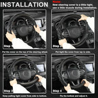 Steering Wheel Cover for Toyota, Auto Car Steering Wheel Cover for Toyota Highlander Rav4 Corolla Camry,Standard Size- Black