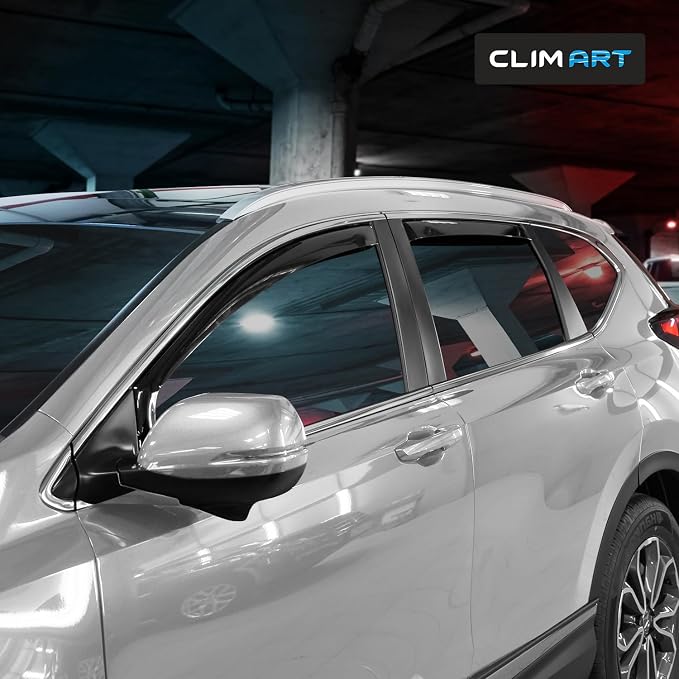 in-Channel Incredibly Durable Rain Guards for Honda CR-V (CRV) 2017-2022, Original Window Deflectors, Vent Deflector, Vent Window Visors, Dark Smoke Car Accessories, 4 pcs - 617450