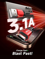 USB C Cable [2-Pack 6.6ft], USB A to USB Cord Fast Charging for iPhone 17e, iPhone 17, iPhone Air, iPhone 17 Pro Max, iPhone 16/iPhone 15 Series, Samsung S20 S10, Note 20 10, Car Play - Red