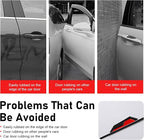 4 PCS Car Door Edge Guard Sticker, Reflective Safety Warning Car Door Protective Strips, Thickened Anti-collision Paint Protector, Universal for Most Vehicles (Red)