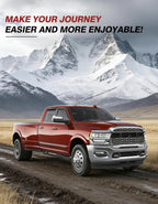 Outside-Mount Window Rain Guards Fit for Dodge Ram 1500 2009-2024/2010-2025 Ram 2500 & 3500, Extra Durable Window Visors Wind Deflector Dark Smoke Vent Shades Car Tape-on with Thicker 4PCS