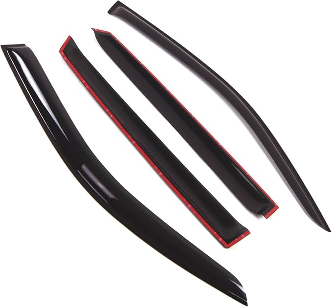 Outside Mount Window Vent Visors Rain Guards Compatible with Hyundai Tucson 2005-2009 | Side Window Wind Deflectors Rain Shields | Smoke Tinted, 4 Pcs Set, DGWV-261