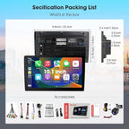 Wireless Double Din Car Stereo with CarPlay/Android Auto,Carplay Screen for Car,Voice Control with Backup Camera,Bluetooth,Navigation, Mirror Link (10.1 Inch)