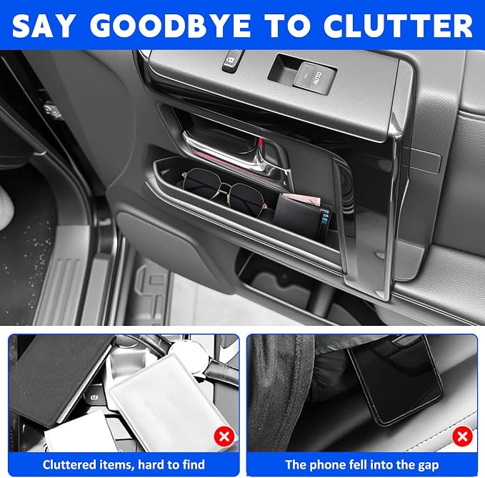 Door Handle Organizer Tray Fits for 2010-2024 Toyota 4Runner (Exclude Limited) Door Pocket Insert Storage Box Compatible with 4Runner Interior Accessories (Door Handle, 4PCS)