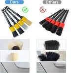 MVEQRRN 4pcs Car Detailing Brush Set,Boars Hair Car Detailing Brushes,Ultra Soft No Scratch Car Interior Detailing Brush for Leather Seat,Car Detailing for Interior Exterior.