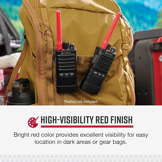 Cobra GMRS Trailblazer Antenna Red - High-Performance Antenna for GMRS Two-Way Radios, Red Finish