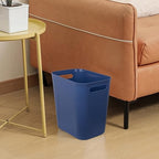 Plastic Small Bathroom Trash Can Wastebasket, 3.5 Gallon, Blue | Compact Sturdy Garbage Can for Bathroom, Laundry Room, Kitchen, Office, Kids Room, Dorm, Durable, Easy to Clean