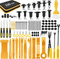 330Pcs Trim Removal Tool, Auto Push Pin Bumper Retainer Clip Set Fastener Terminal Remover Tool Adhesive Cable Clips Kit Car Panel Radio Removal Auto Clip Pliers, Yellow