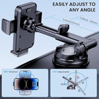 Phone Holder Car [Military-Grade Suction] Universal Car Phone Holder [Thick Case Friendly] Automobile Accessories Dashboard Air Vent Windshield Phone Mount Fit for iPhone Android Smartphones