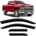 Voron Glass Tape-on Extra Durable Rain Guards for Chevrolet (Chevy) Silverado/GMC Sierra 2014-2018 Double Cab, Window Deflectors, Vent Window Visors, 4 Pieces - 100849