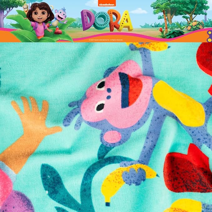 Dora The Explorer Kids Super Soft Cotton Bath/Pool/Beach Towel, 58 in x 28 in, (Offically Licensed Product) by