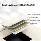 Universal Foldable Car Backseat Organizer with Table Tray, Car Seat Back Protector with Touch Screen Phone Holder, Premium Leather Kick Mats with Storage Pockets Tissue Holder (Beige)