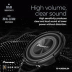 A-Series TS-A3000LS4 12” Subwoofer – 1500W Max, Shallow-Mount Design, Deep Bass in Tight Spaces, Compact, Slim, Truck/Car Subwoofer