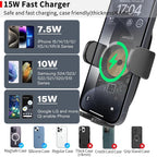 Sturdy CD Slot Phone Mount Upgraded Wireless Charger with One Hand Operation Design, Hands-Free Car Phone Holder Compatible with iPhone 17 Pro Max Plus 16 15 14 13 12 11, Samsung S25 S24